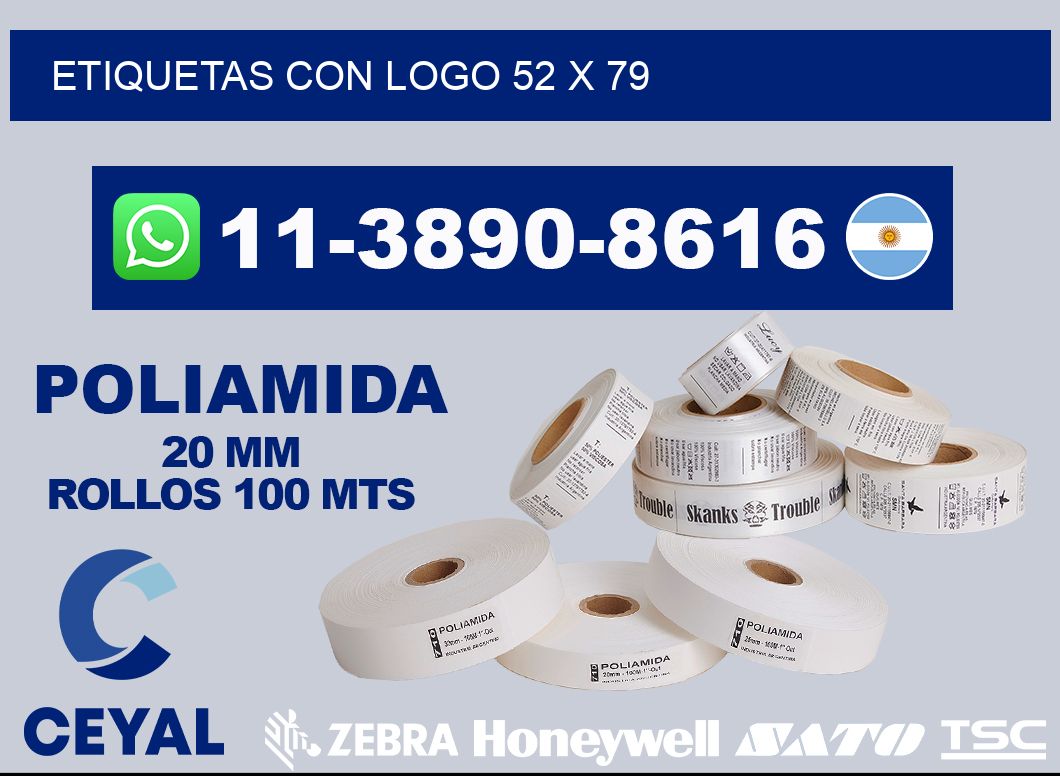 Etiquetas con logo 52 x 79
