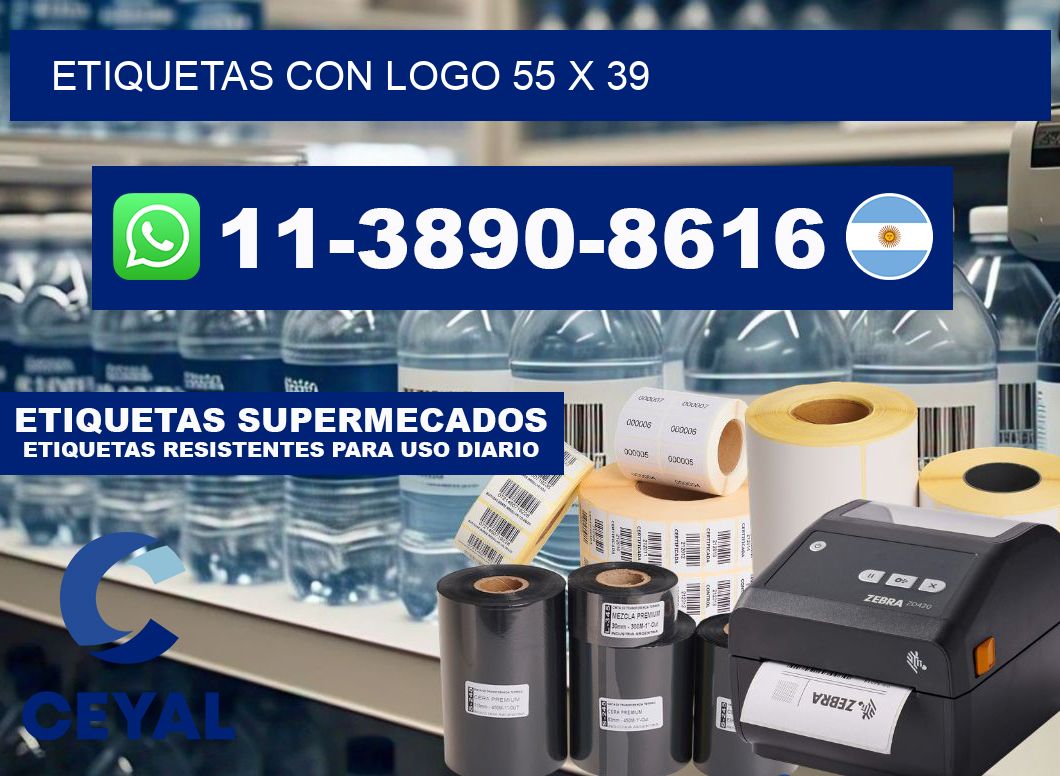 Etiquetas con logo 55 x 39