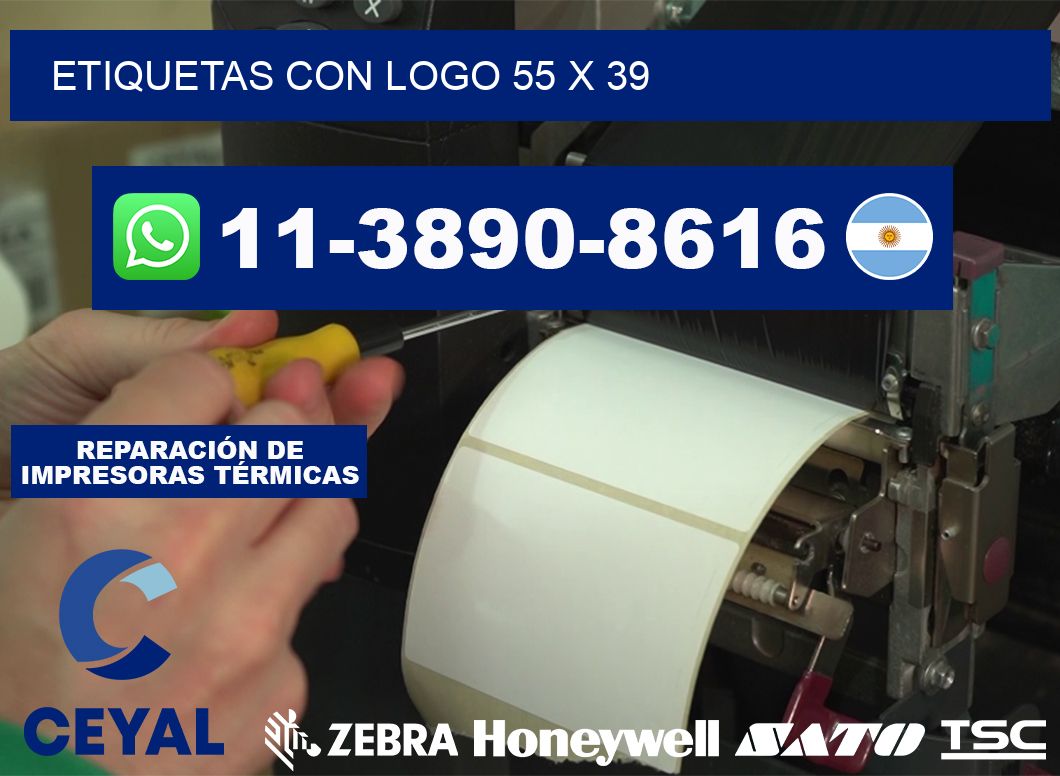Etiquetas con logo 55 x 39