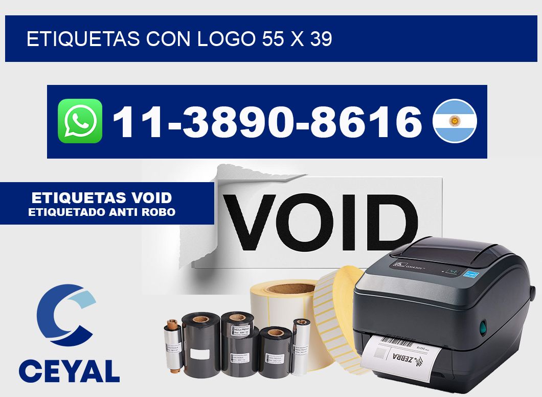Etiquetas con logo 55 x 39