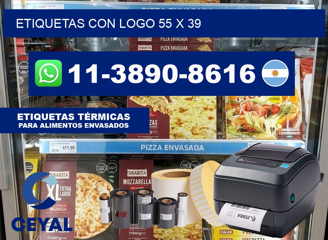 Etiquetas con logo 55 x 39