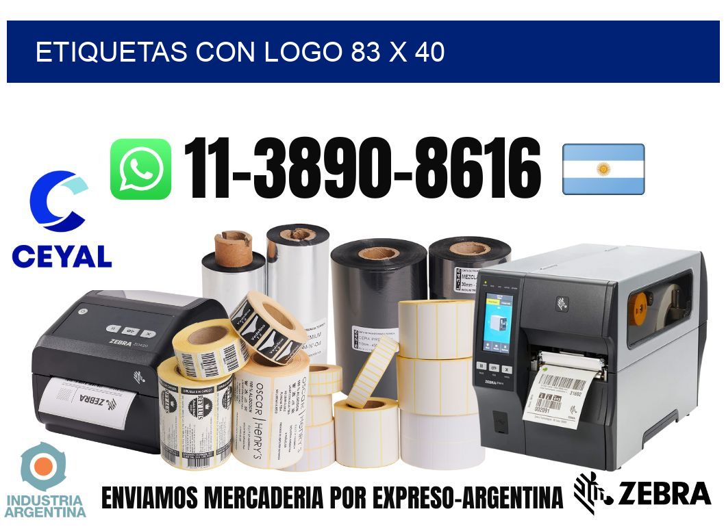 Etiquetas con logo 83 x 40