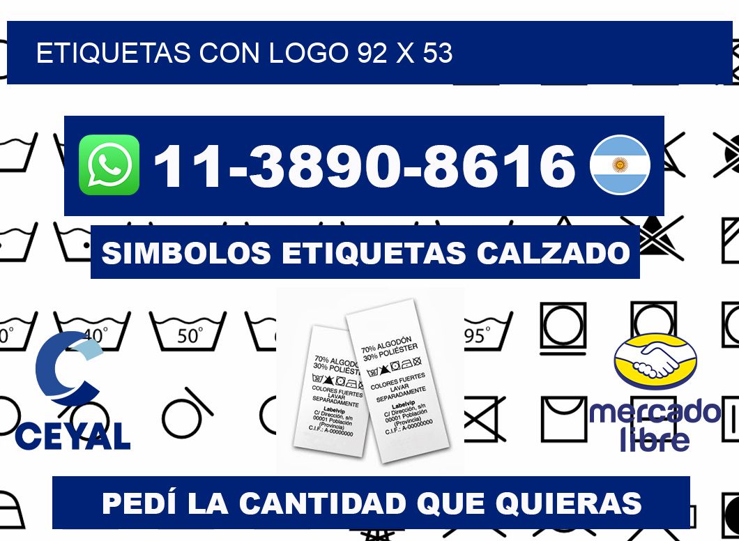 Etiquetas con logo 92 x 53