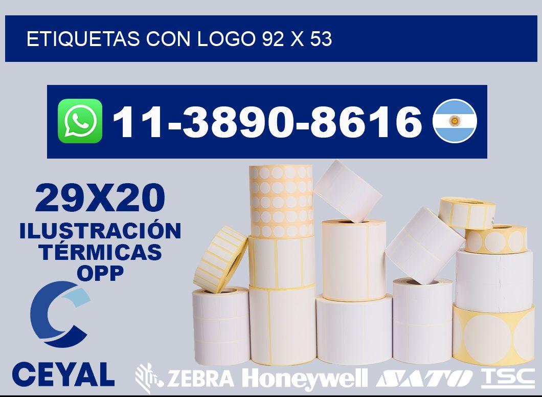 Etiquetas con logo 92 x 53