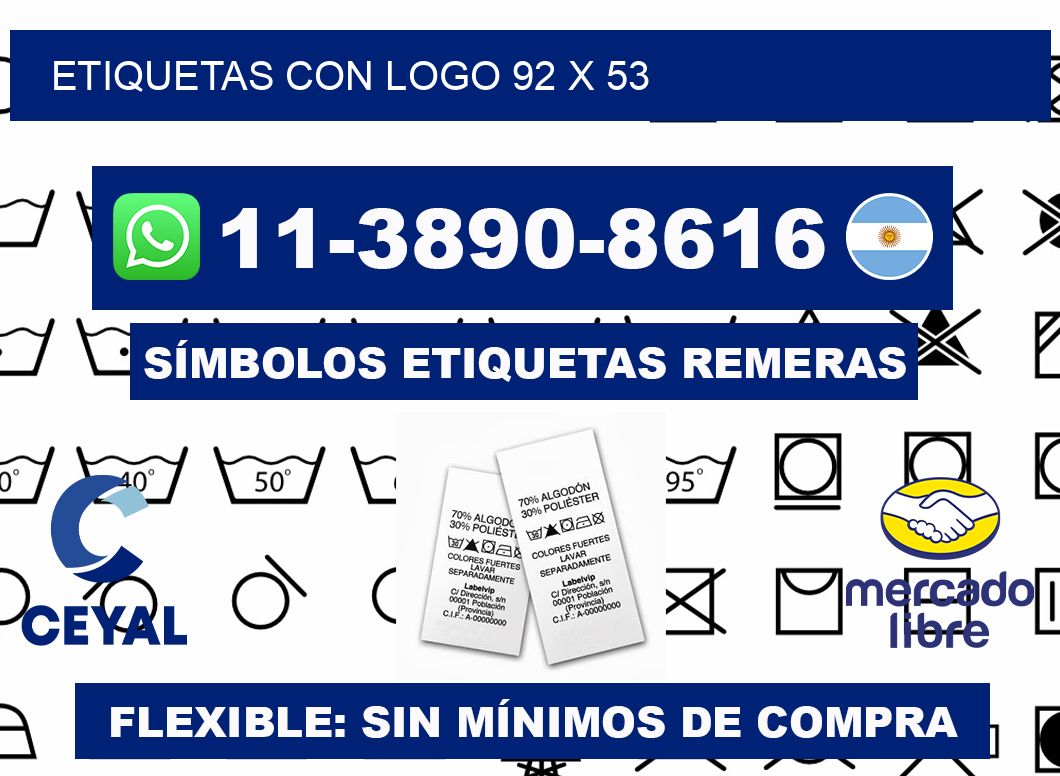 Etiquetas con logo 92 x 53