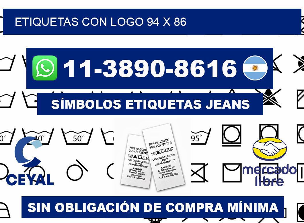Etiquetas con logo 94 x 86