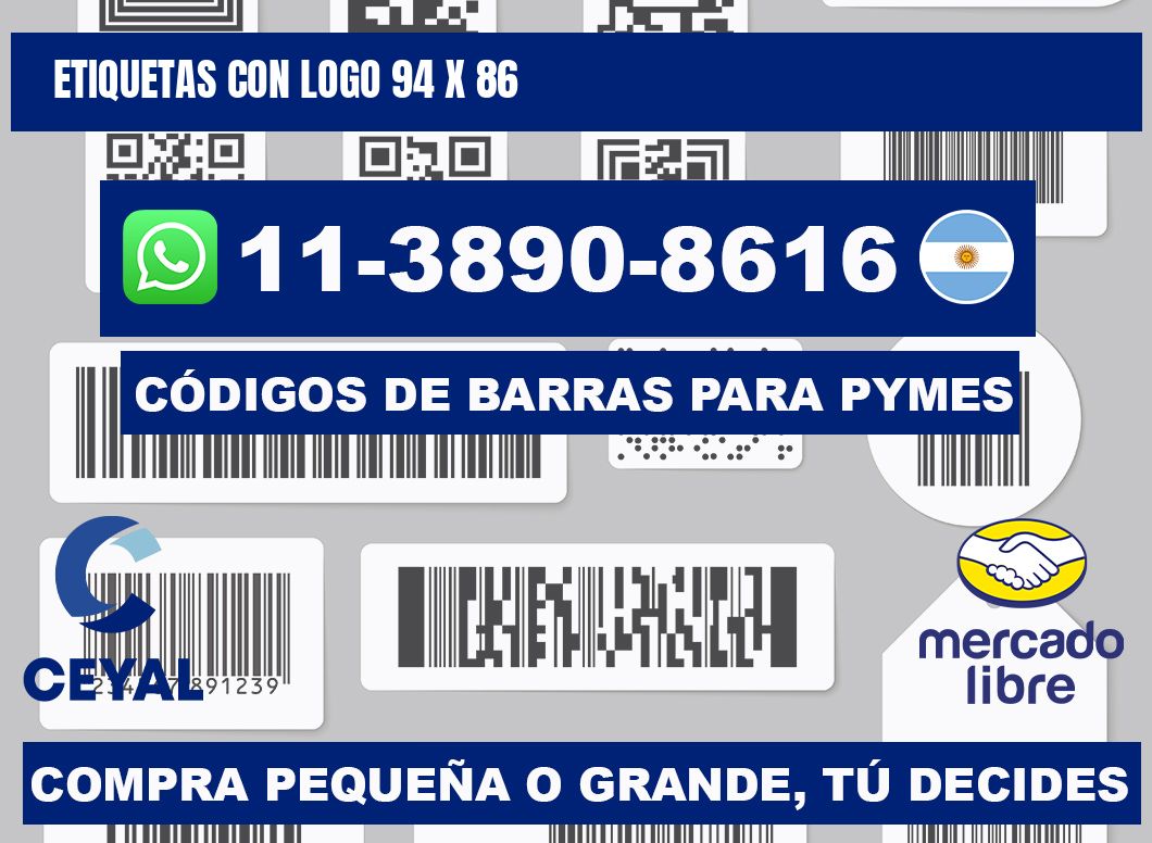 Etiquetas con logo 94 x 86