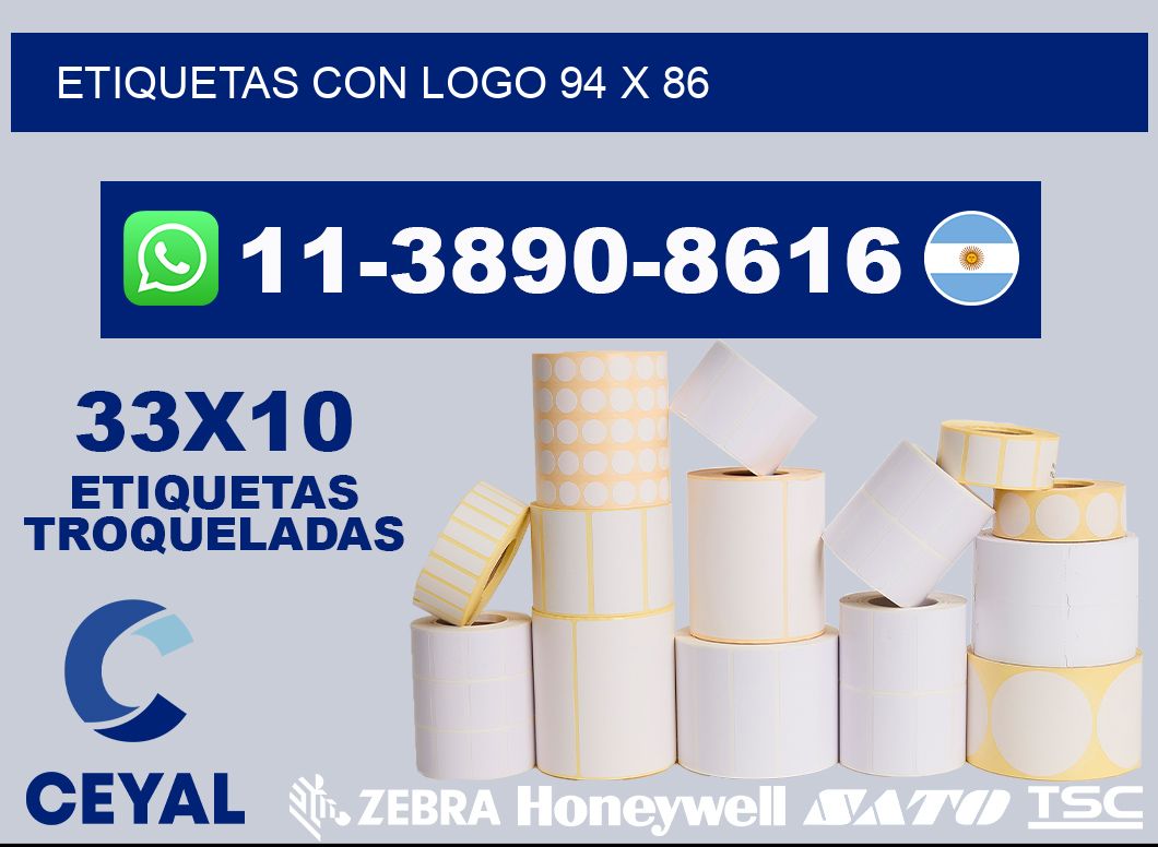 Etiquetas con logo 94 x 86