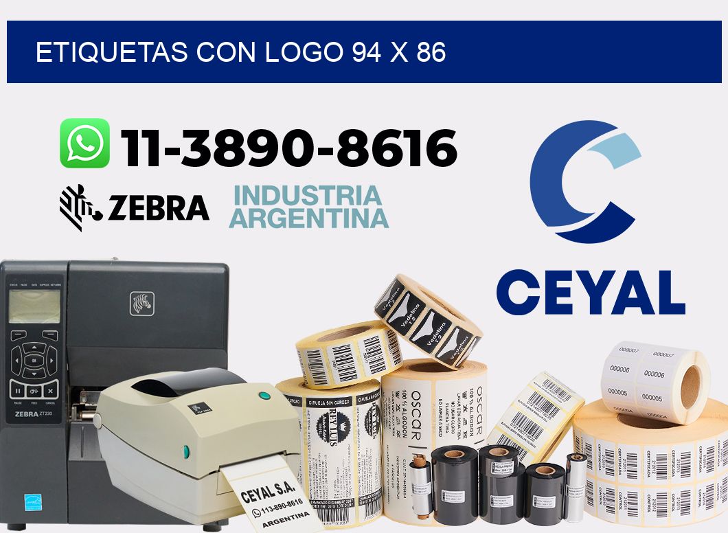 Etiquetas con logo 94 x 86