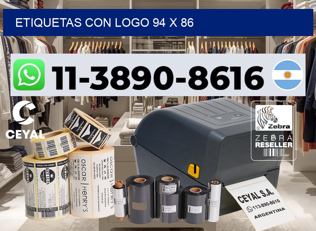 Etiquetas con logo 94 x 86