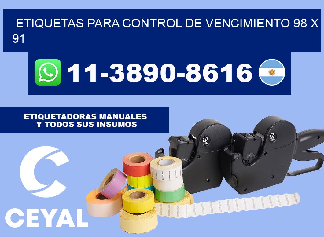 Etiquetas para control de vencimiento 98 x 91