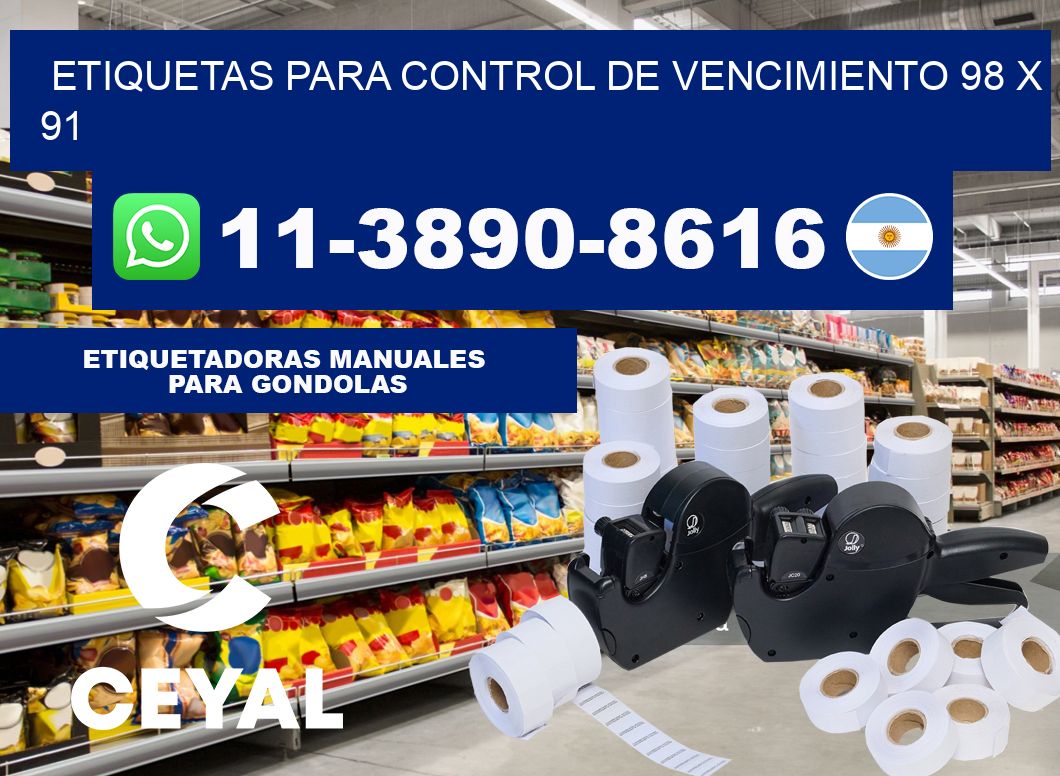 Etiquetas para control de vencimiento 98 x 91