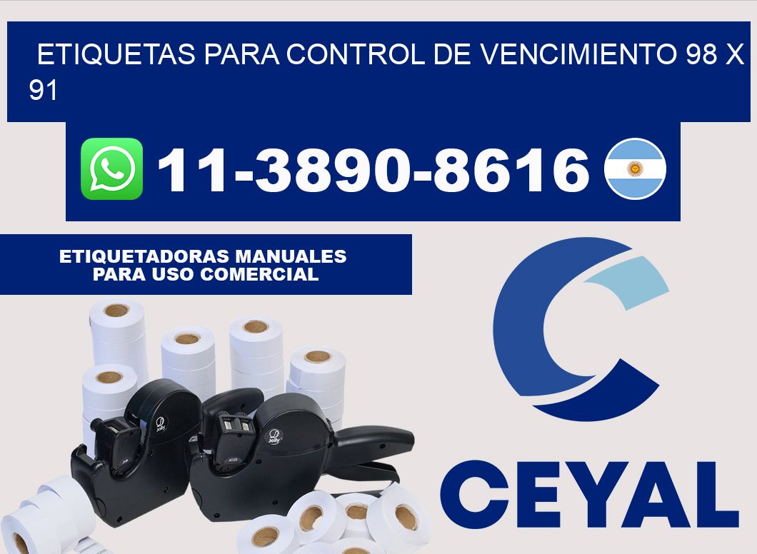 Etiquetas para control de vencimiento 98 x 91