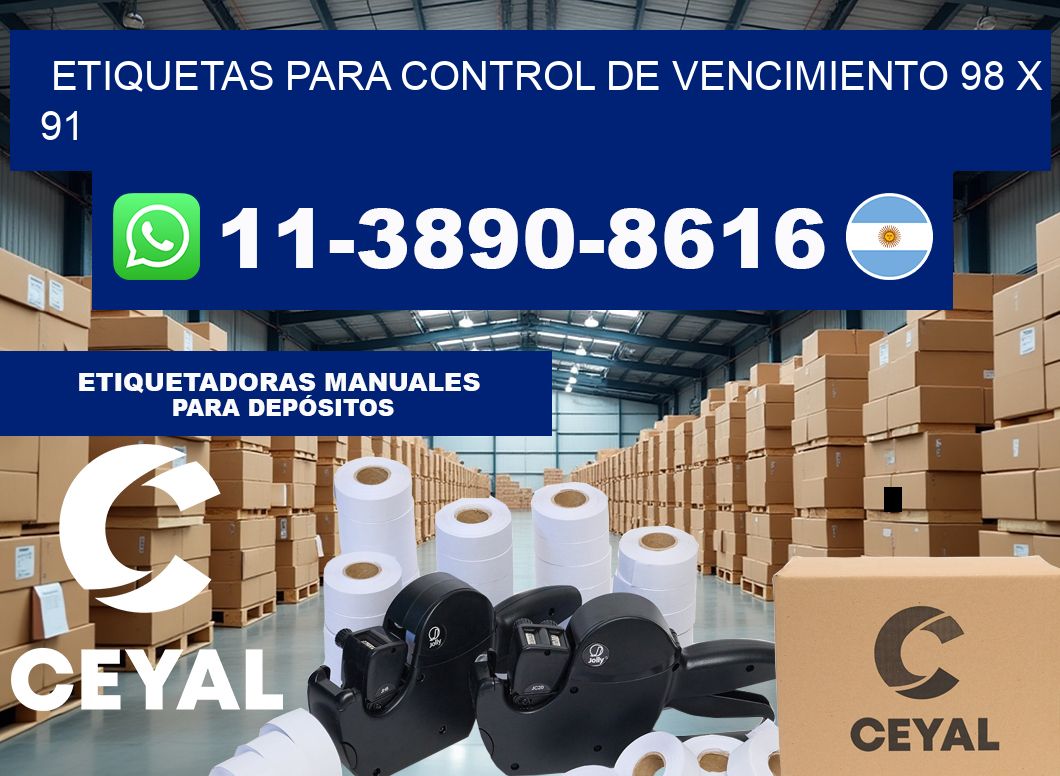 Etiquetas para control de vencimiento 98 x 91