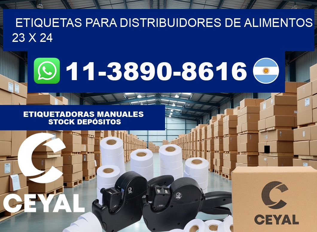 Etiquetas para distribuidores de alimentos 23 x 24