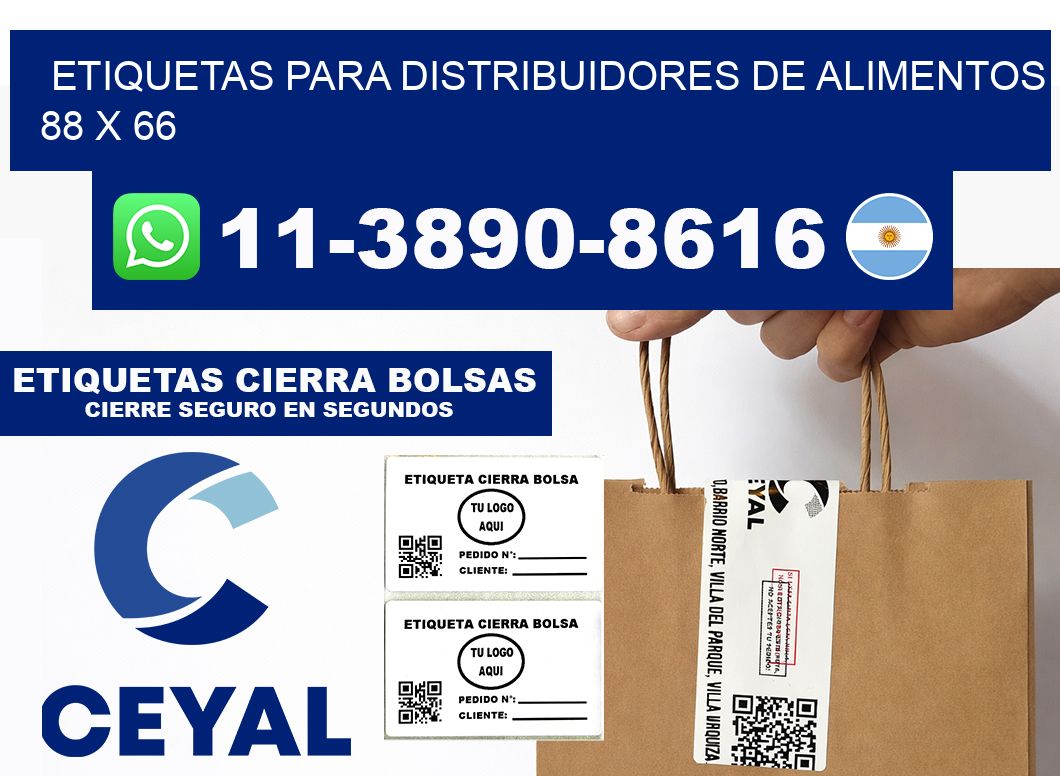 Etiquetas para distribuidores de alimentos 88 x 66