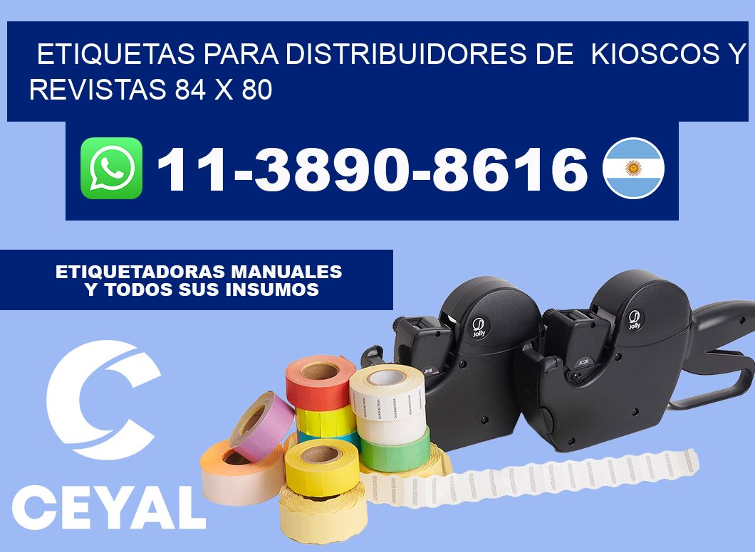 Etiquetas para distribuidores de kioscos y revistas 84 x 80