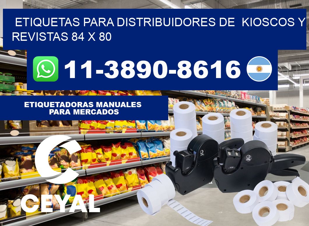Etiquetas para distribuidores de kioscos y revistas 84 x 80