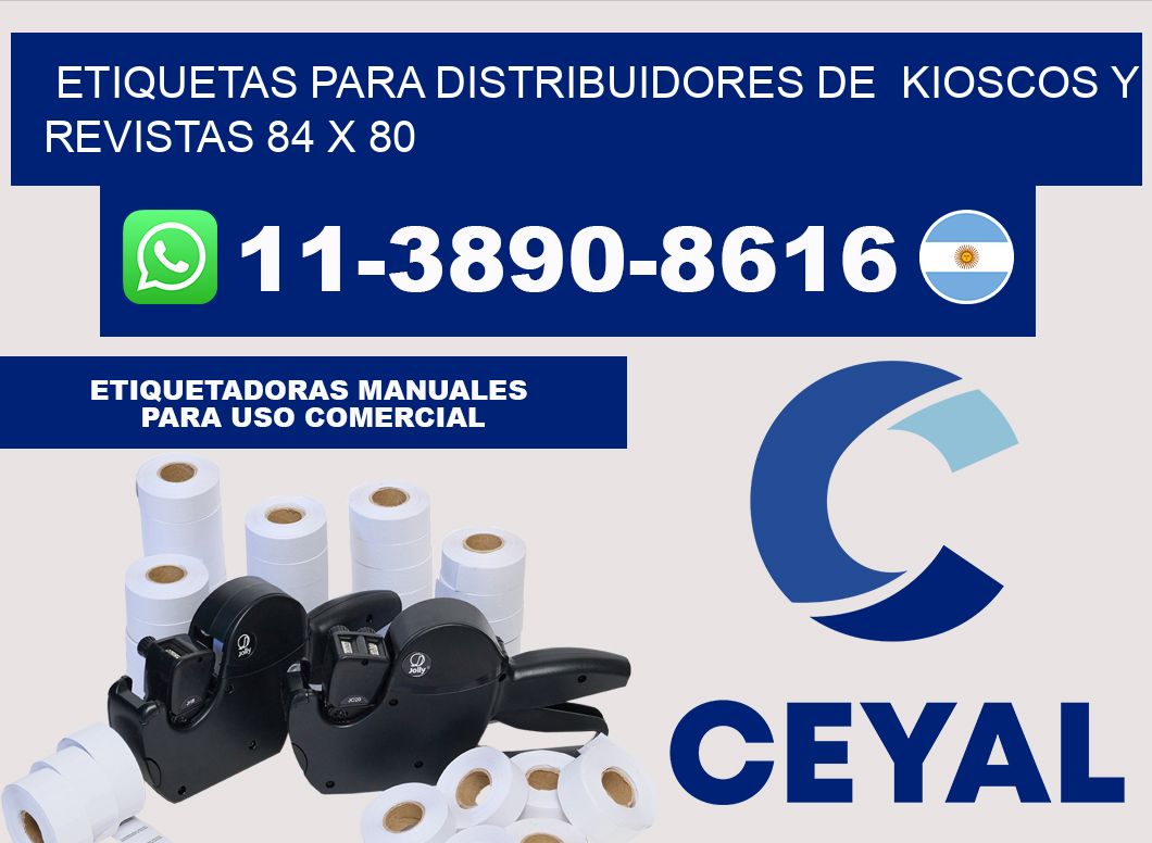 Etiquetas para distribuidores de kioscos y revistas 84 x 80