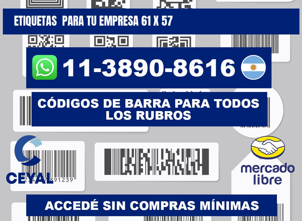 Etiquetas  para tu empresa 61 x 57