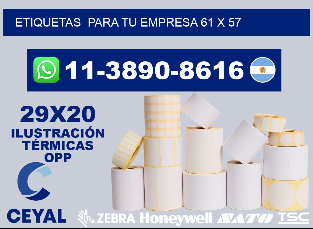 Etiquetas  para tu empresa 61 x 57