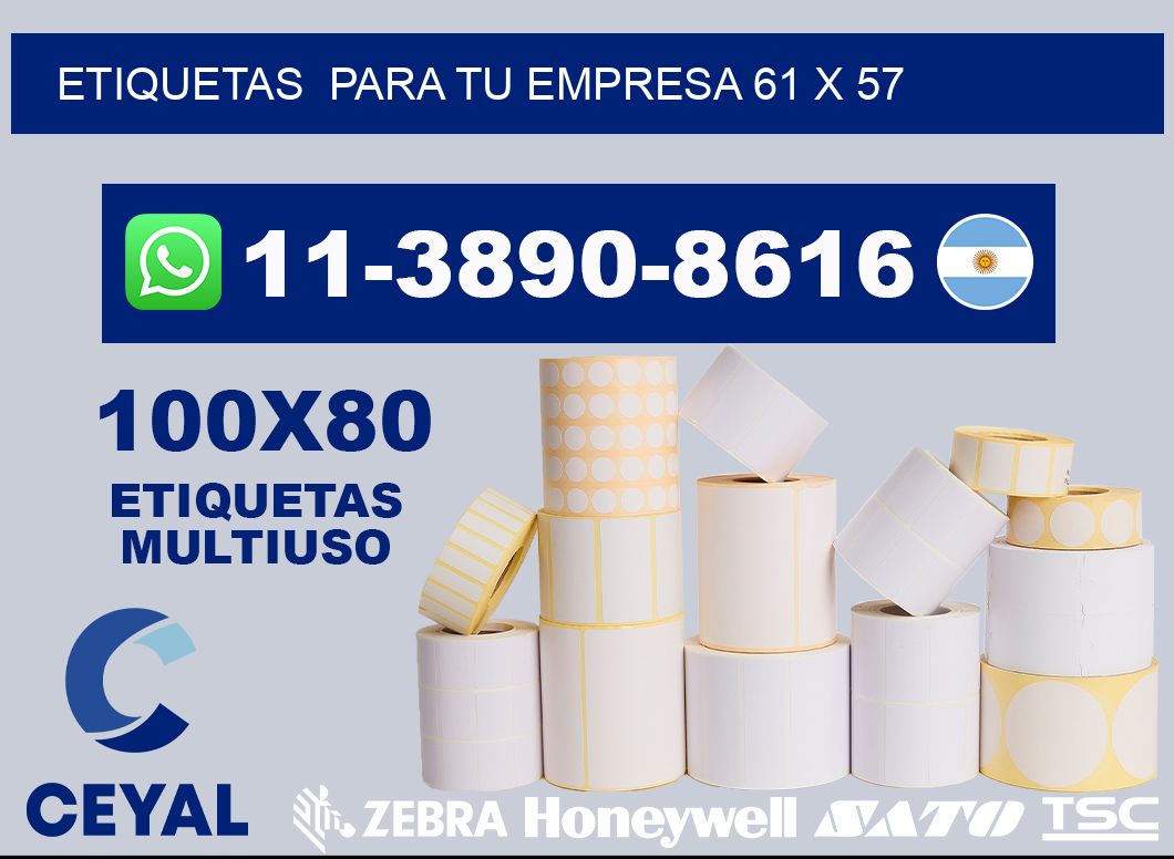 Etiquetas  para tu empresa 61 x 57