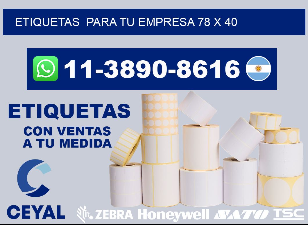 Etiquetas  para tu empresa 78 x 40