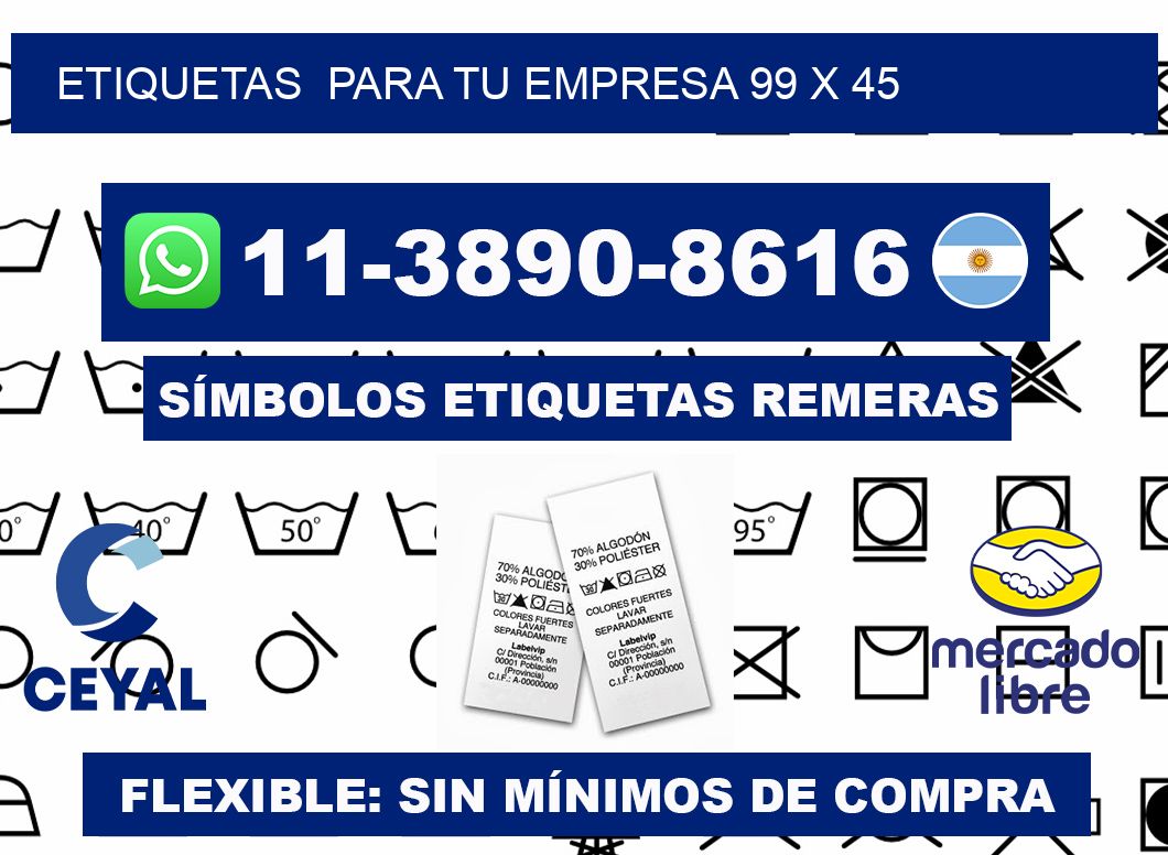 Etiquetas  para tu empresa 99 x 45