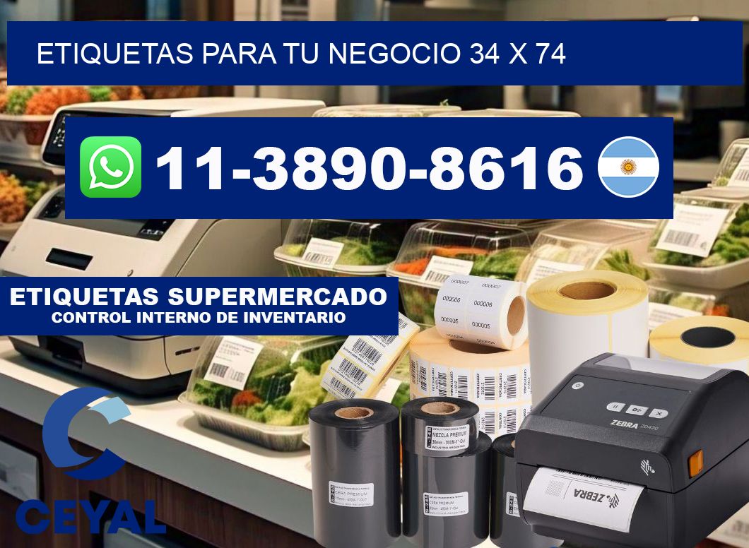 Etiquetas para tu negocio 34 x 74