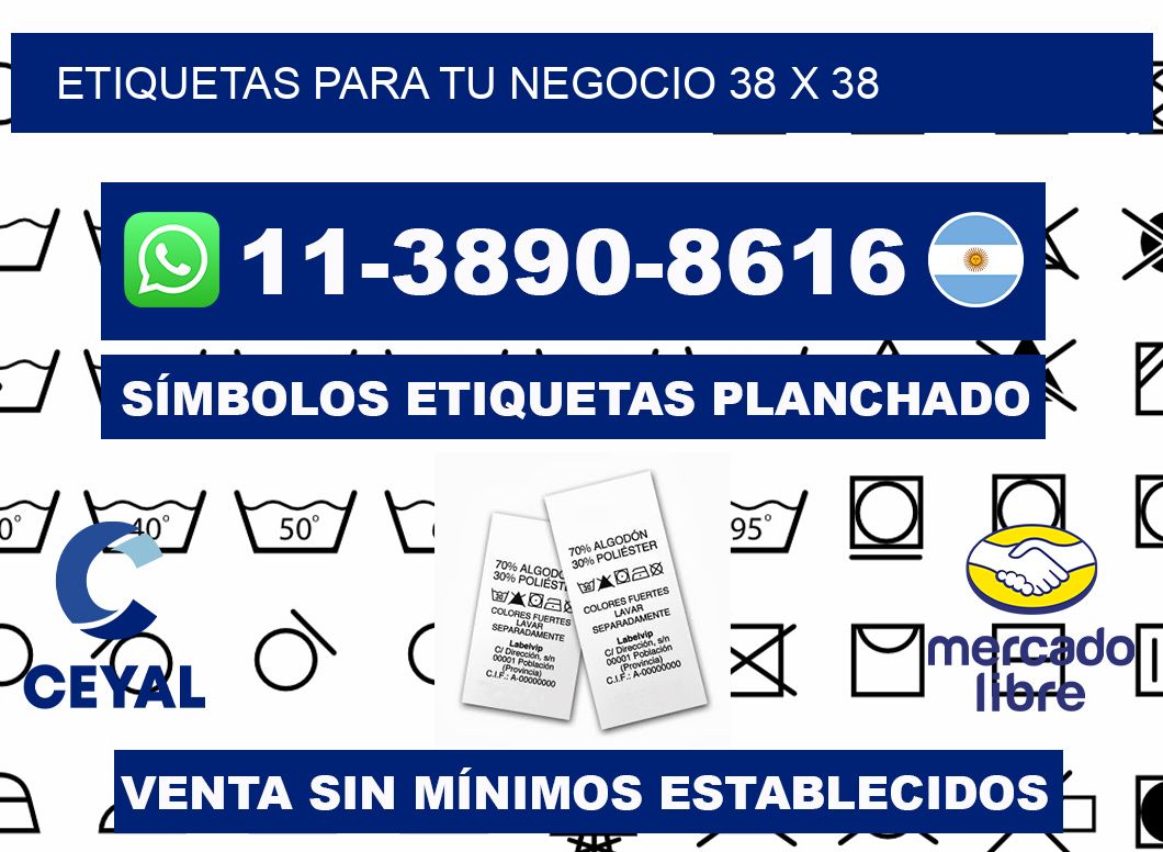 Etiquetas para tu negocio 38 x 38