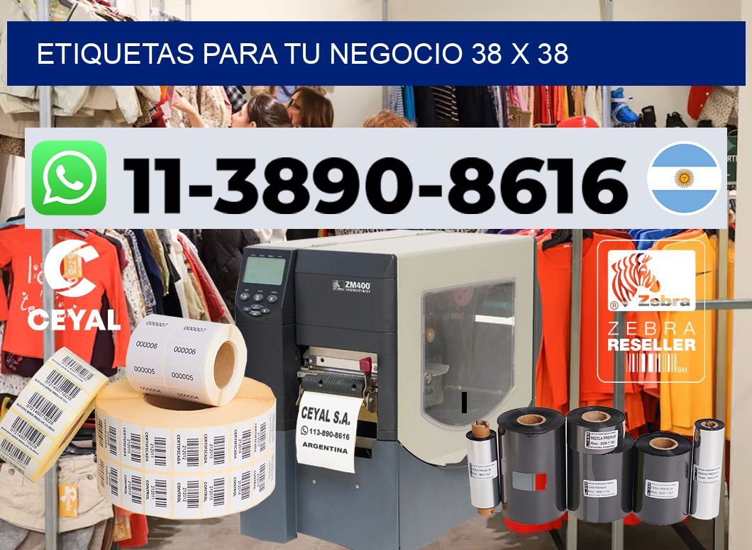 Etiquetas para tu negocio 38 x 38