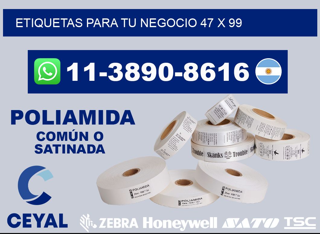 Etiquetas para tu negocio 47 x 99
