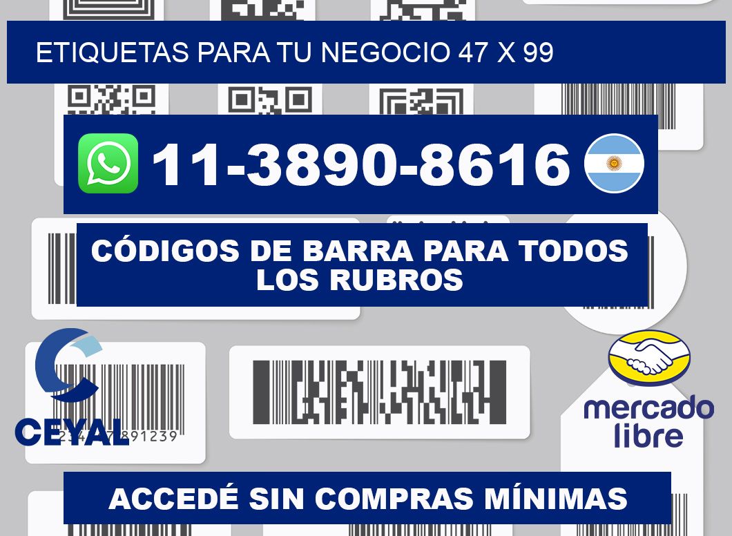 Etiquetas para tu negocio 47 x 99