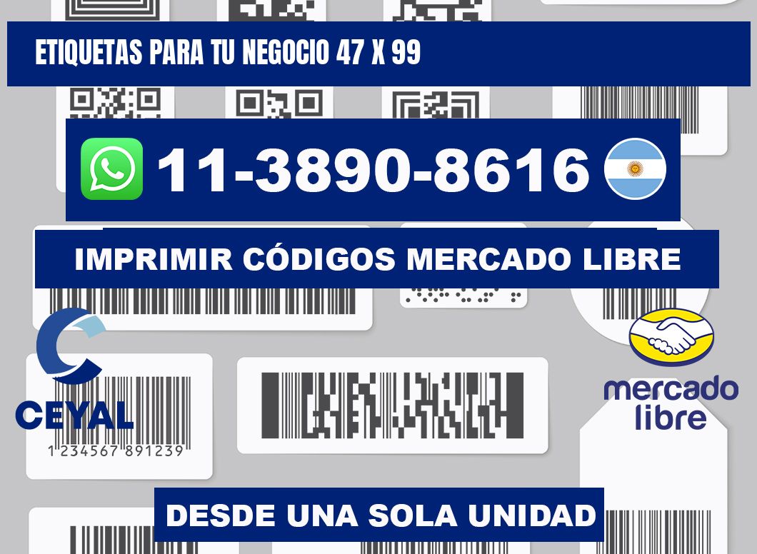 Etiquetas para tu negocio 47 x 99