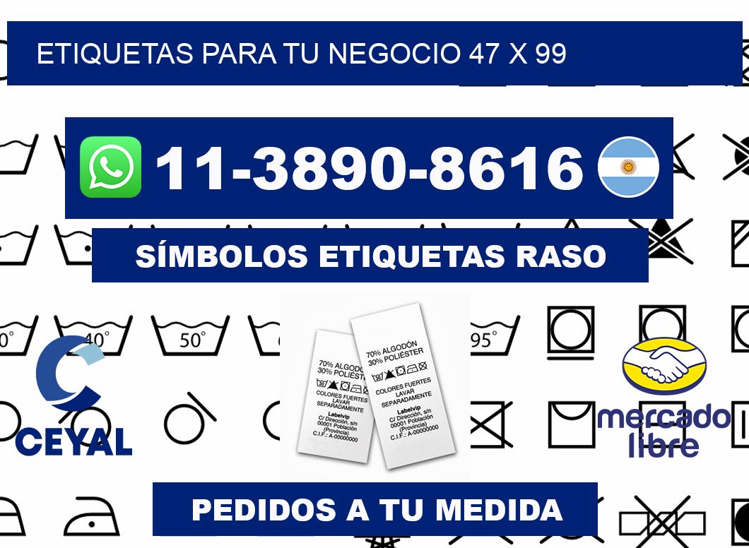 Etiquetas para tu negocio 47 x 99