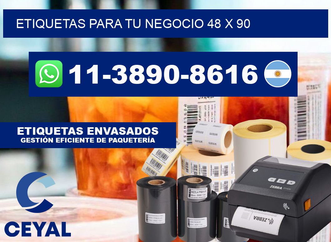 Etiquetas para tu negocio 48 x 90