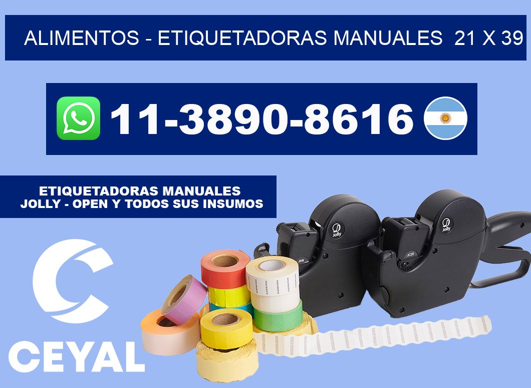 alimentos - Etiquetadoras Manuales 21 x 39