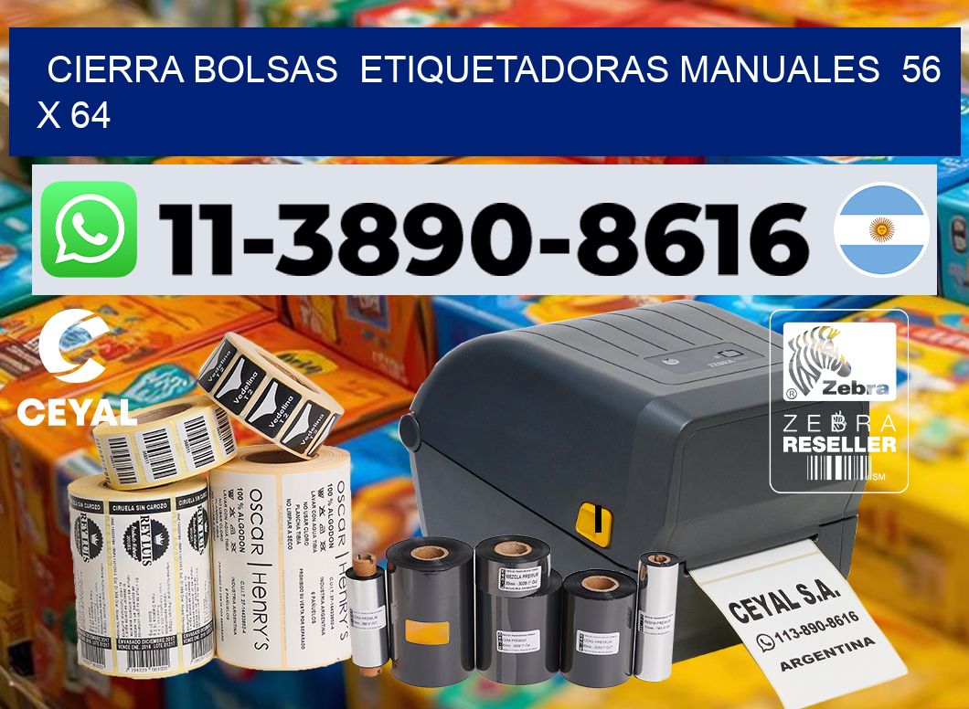 cierra bolsas  Etiquetadoras Manuales  56 x 64