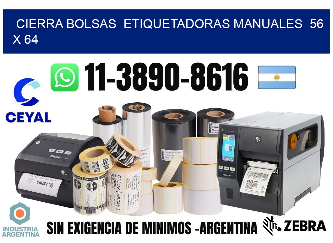 cierra bolsas  Etiquetadoras Manuales  56 x 64