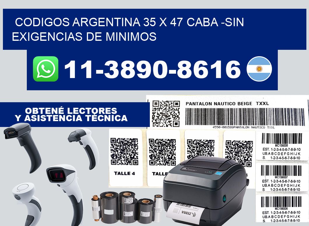 codigos Argentina 35 x 47 CABA -Sin exigencias de minimos
