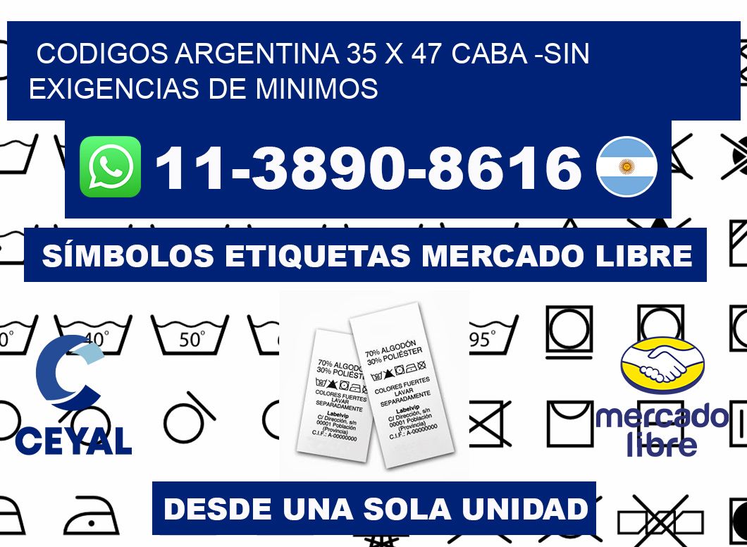 codigos Argentina 35 x 47 CABA -Sin exigencias de minimos
