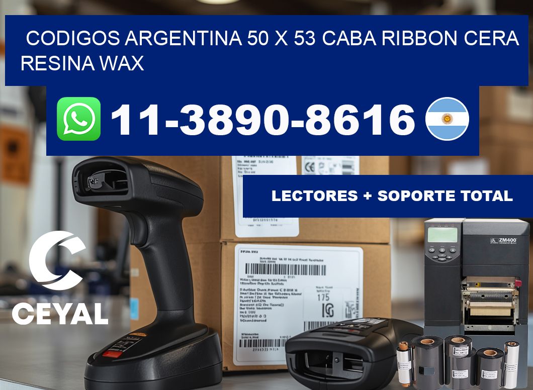 codigos Argentina 50 x 53 CABA Ribbon cera resina wax