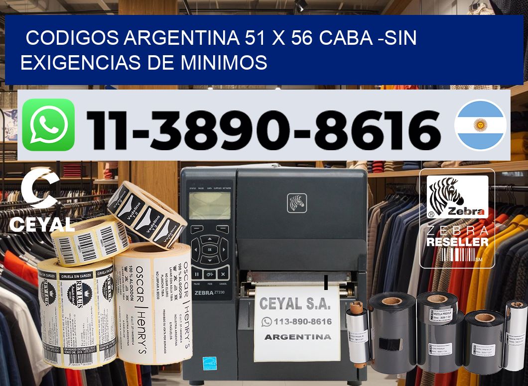 codigos Argentina 51 x 56 CABA -Sin exigencias de minimos