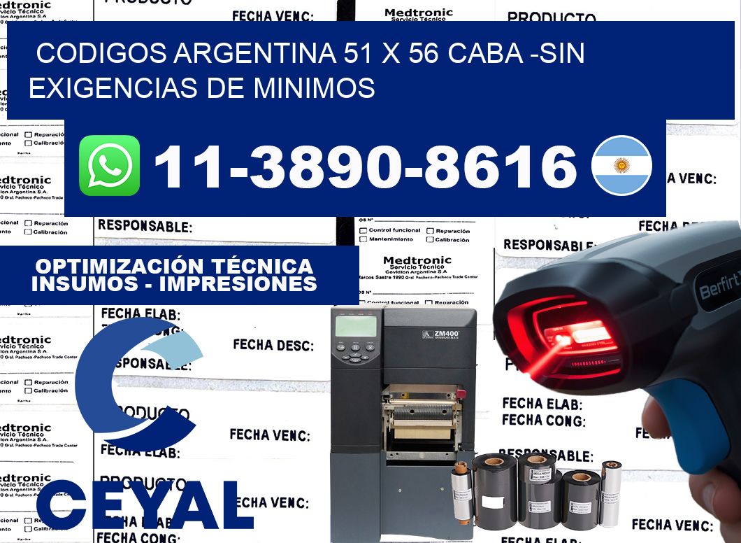 codigos Argentina 51 x 56 CABA -Sin exigencias de minimos