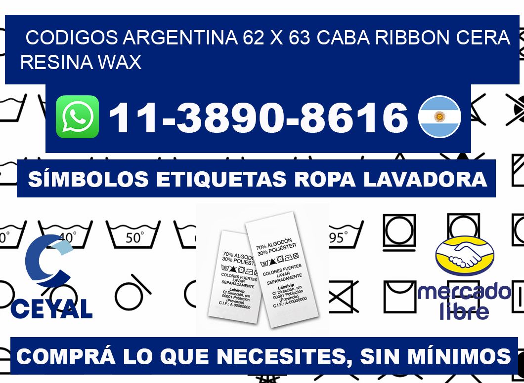 codigos Argentina 62 x 63 CABA Ribbon cera resina wax