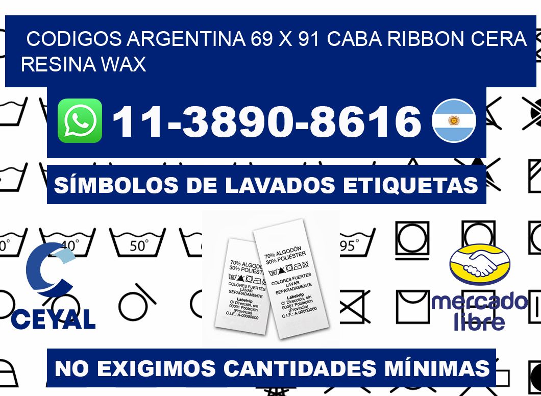 codigos Argentina 69 x 91 CABA Ribbon cera resina wax