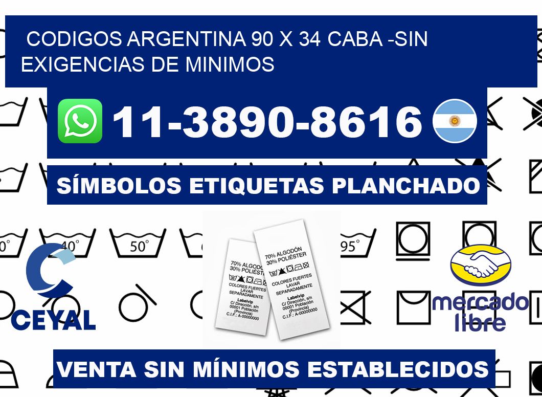 codigos Argentina 90 x 34 CABA -Sin exigencias de minimos
