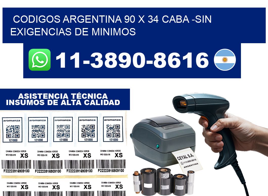 codigos Argentina 90 x 34 CABA -Sin exigencias de minimos