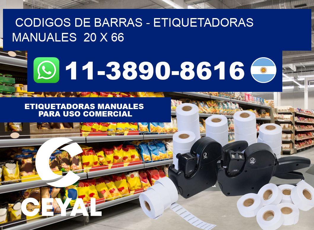 codigos de barras - Etiquetadoras Manuales 20 x 66