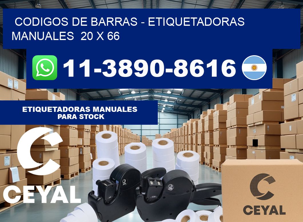 codigos de barras – Etiquetadoras Manuales  20 x 66